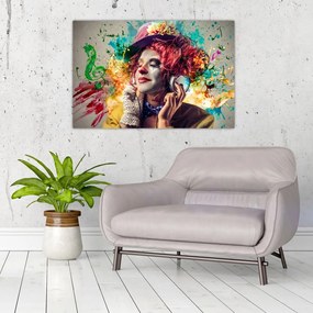 Tablou - Artista cu căști (90x60 cm)