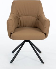 HR840 BAZĂ STEA Scaun Caramel Piele Ecologica Premium Soft cu Bază Neagră