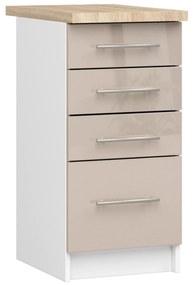 Dulap inferior de bucătărie Ozara S40 SZ4 (alb + cappuccino lucios). 1071102