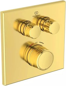 Baterie dus incastrata Ideal Standard Ceratherm Navigo patrata fara corp ingropat auriu periat
