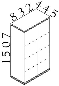 Dulap înalt Creator 83,2 x 44,5 x 150,7 cm, antracit / alb