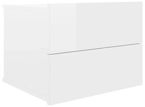 801065 vidaXL Noptieră, alb extralucios, 40x30x30 cm, lemn prelucrat