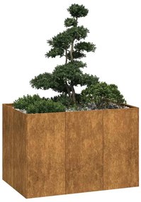 vidaXL Jardinieră Rusty 120x80x80 cm Oțel pentru intemperii