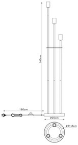 Globo 54008-3S - Lampadar MARTHA 3xE27/60W/230V