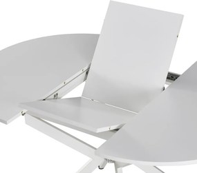 Masă extensibilă de dining, albă, 100x100-140x75 cm, ABERO TIP 1