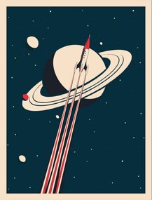 Ilustrație vintage rocket poster, martinwimmer