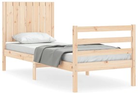 3194726 vidaXL Cadru de pat cu tăblie single mic, lemn masiv