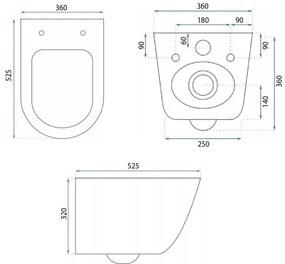 Rea Eddy vas wc cu capac soft-close agatat da alb lucios REA-C6560