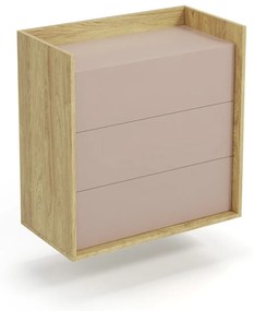 Comoda modulară Mobius S3 natur/roz - H83