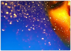 Tablou - Body art, combinație auriu-albastru (70x50 cm)