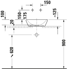 Duravit 2397400070 - Lavoar pe blat D-NEO 40x40 cm ceramică/alb lucios