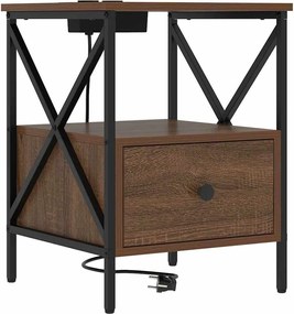 vidaXL Dulap de noapte Stejar închis 41,5 x 40,5 x 55 cm Lemn compozit