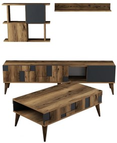 Set Complet Living Madrid Walnut-Antracit