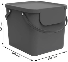 Coș de gunoi pentru deșeuri sortate din plastic reciclat 40 l Albula - Rotho