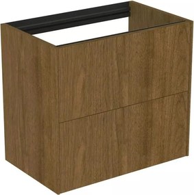 Dulap baza suspendat Ideal Standard Atelier Conca 2 sertare 60 cm finisaj nuc inchis
