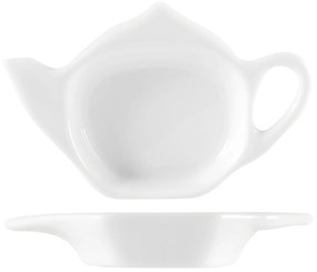 Farfurie alba portelan, in forma de ceainic, 12 cm