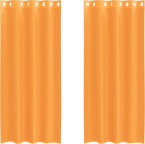 vidaXL Perdele Voile cu Oelii 2 buc Portocaliu 140x225 cm