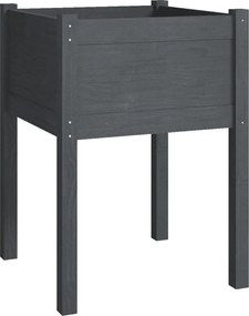 vidaXL Jardinieră de grădină, gri, 50x50x70 cm, lemn masiv de pin