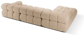 Coltar modular stanga 4 locuri, Bellis-213, Micadoni Home, 282x155x70 cm, tesatura boucle, bej sand