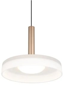 Lustră neagră-albă/aurie LED cu intensitate reglabilă cu abajur din sticlă ø 22 cm Celeste – Trio