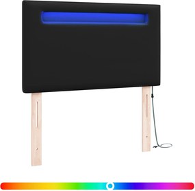 vidaXL Tăblie LED Negru 100 cm Piele artificială