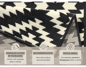 Covor tip traversă Hanse Home Basic Nordic, 80x200 cm, negru-alb