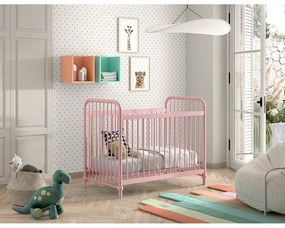 Pătuț roz din metal 60x120 cm BRONXX – Vipack