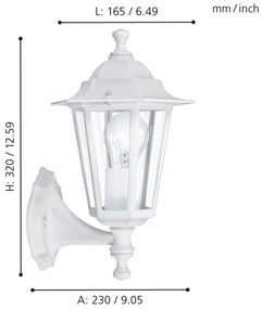 EGLO 22463 - Corp de iluminat perete exterior LATERNA 5 1xE27/60W