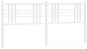 376411 vidaXL Tăblie de pat metalică, alb, 200 cm