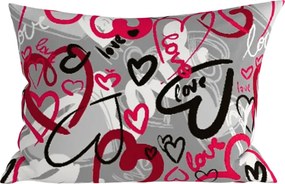 Set Lenjerie de pat din polybumbac STREET LOVE POLY gri + fata de perna 50 x 70 cm GRATUIT