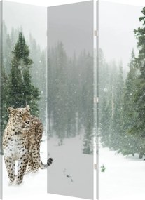 Paravan - Leopard în zăpadă (126x170 cm)