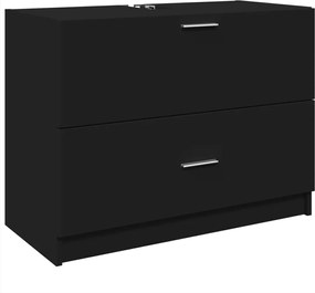 vidaXL Dulap de chiuvetă, negru, 78x37x59 cm, lemn prelucrat