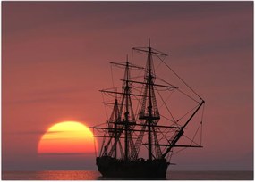 Tablou - Navă medievală (70x50 cm)