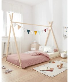 Covor cu proporție mare de bumbac pentru copii Kave Home Miris, 65 x 110 cm, bej