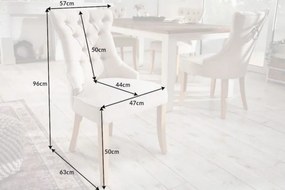 Set 2 scaune stil baroc Castle Leinen bej