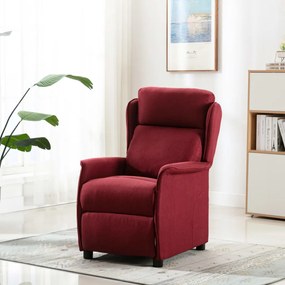 289779 vidaXL Fotoliu rabatabil, roșu vin, material textil