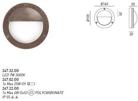 Aplica exterior cu protectie IP55 Marina G9, 14cm 247.02.OO