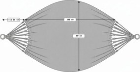 Hamac ZENVIO 200x80 cm, albastru + geanta gratuita
