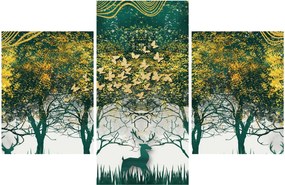 Tablou - Căprioare în pădurea verde (90x60 cm)