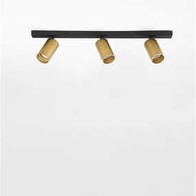 Plafoniera cu 3 spoturi GU10 ZELOS negru/ auriu