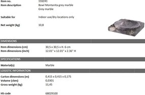 Bol/ Obiect decorativ LUX Montanita, gri 116241 HZ