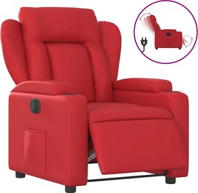 vidaXL Fotoliu rabatabil electric, roșu, piele ecologică