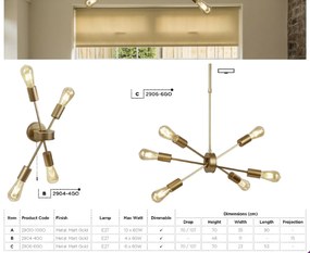 Lustra moderna design minimalist Alpha 10L 29010-10GO SRT