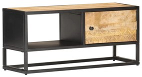 320944 vidaXL Comodă TV cu ușă sculpată, 90 x 30 x 40 cm, lemn de mango brut