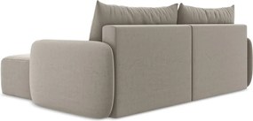 Colțar taupe extensibil/cu spațiu de depozitare cu tapițerie din catifea (cu colț pe partea dreaptă/cu șezlong) Kalena – Makamii