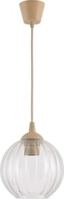 Brilagi - Candelabru LED pe cablu RETRO GLASS 1xE27/60W/230V Ø 18 cm bej/transparent