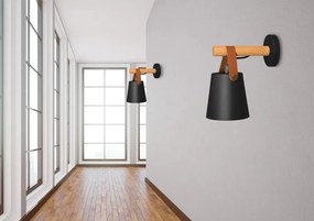 Aplică de design realizată din lemn și metal Alb