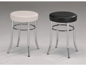 Taburet, piele ecologica neagra/crom, IRENA