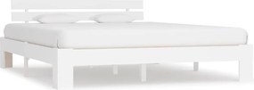 vidaXL Cadru de pat cu tăblie, alb, 180x200 cm, lemn masiv de pin