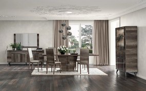 Set lemn masiv masă și scaune Medea - 8 scaune, 250 × 115 × 76 cm